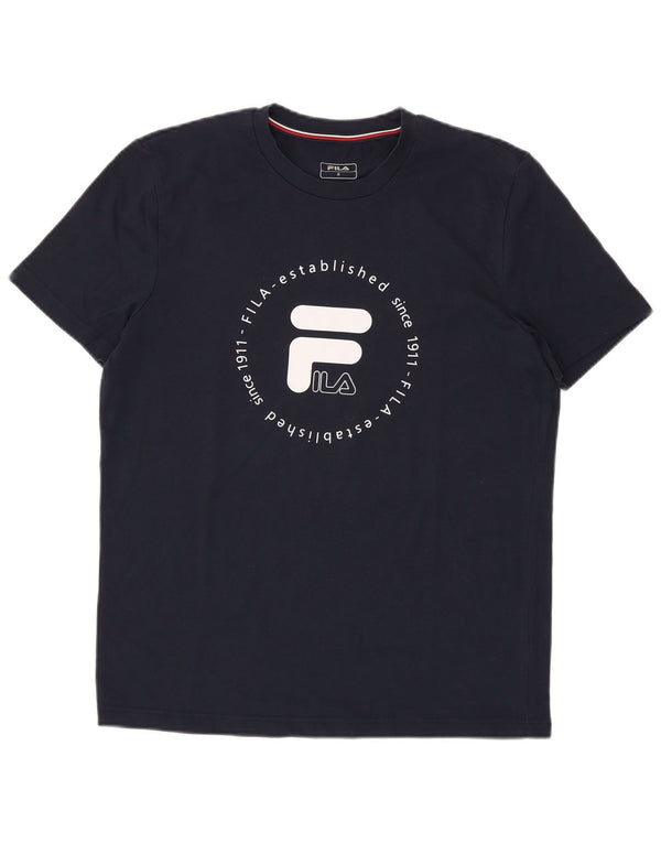 Ανδρικό γραφικό T-Shirt FILA Top Small Navy Blue