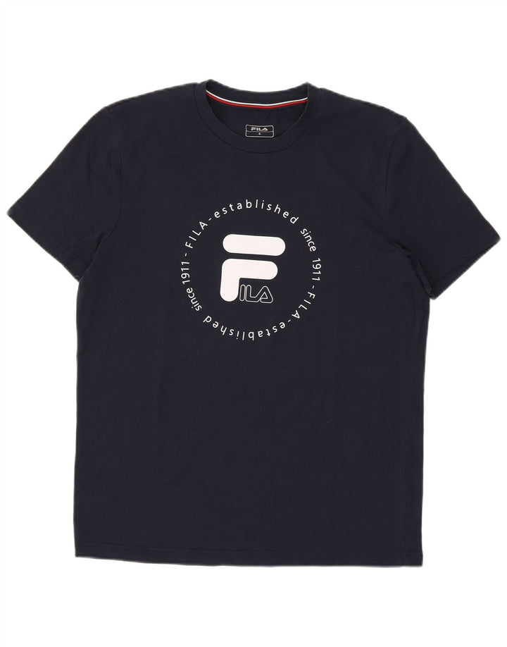 Ανδρικό γραφικό T-Shirt FILA Top Small Navy Blue