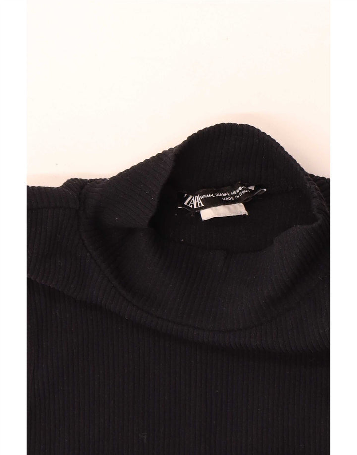 Zara Γυναικείο Γιλέκο Crop UK 12 Medium Black