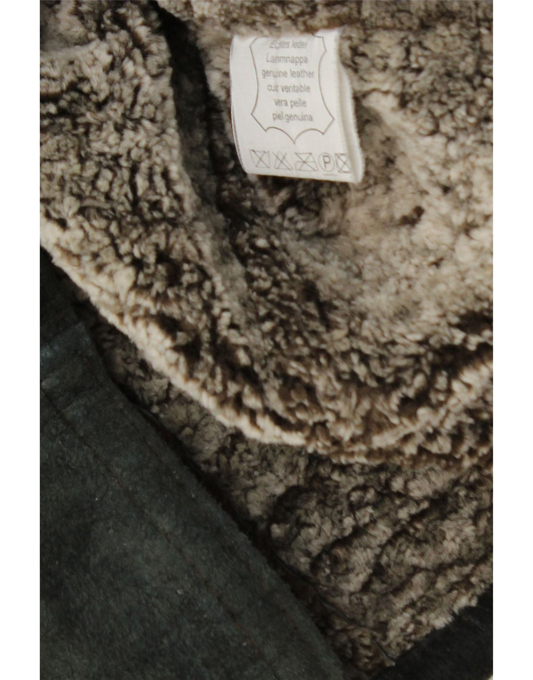 Vintage Ανδρικό Shearling Jacket UK 42 XL μαύρο δέρμα