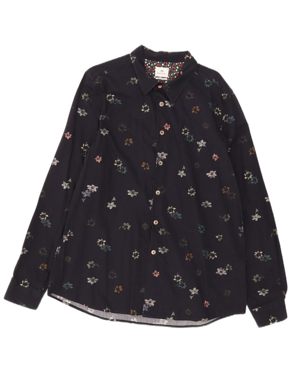 Paul Smith Ανδρικό πουκάμισο με κανονική εφαρμογή XL Navy Blue Floral Βαμβακερό