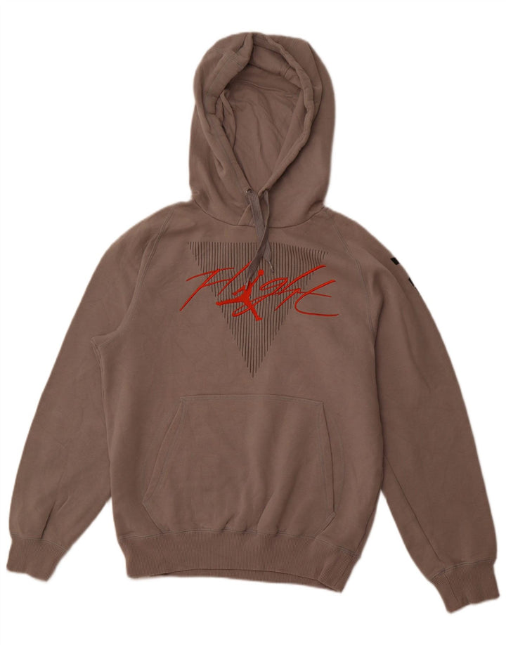 JORDAN Ανδρικό γραφικό μπλουζάκι με κουκούλα, μικρό γκρι βαμβακερό