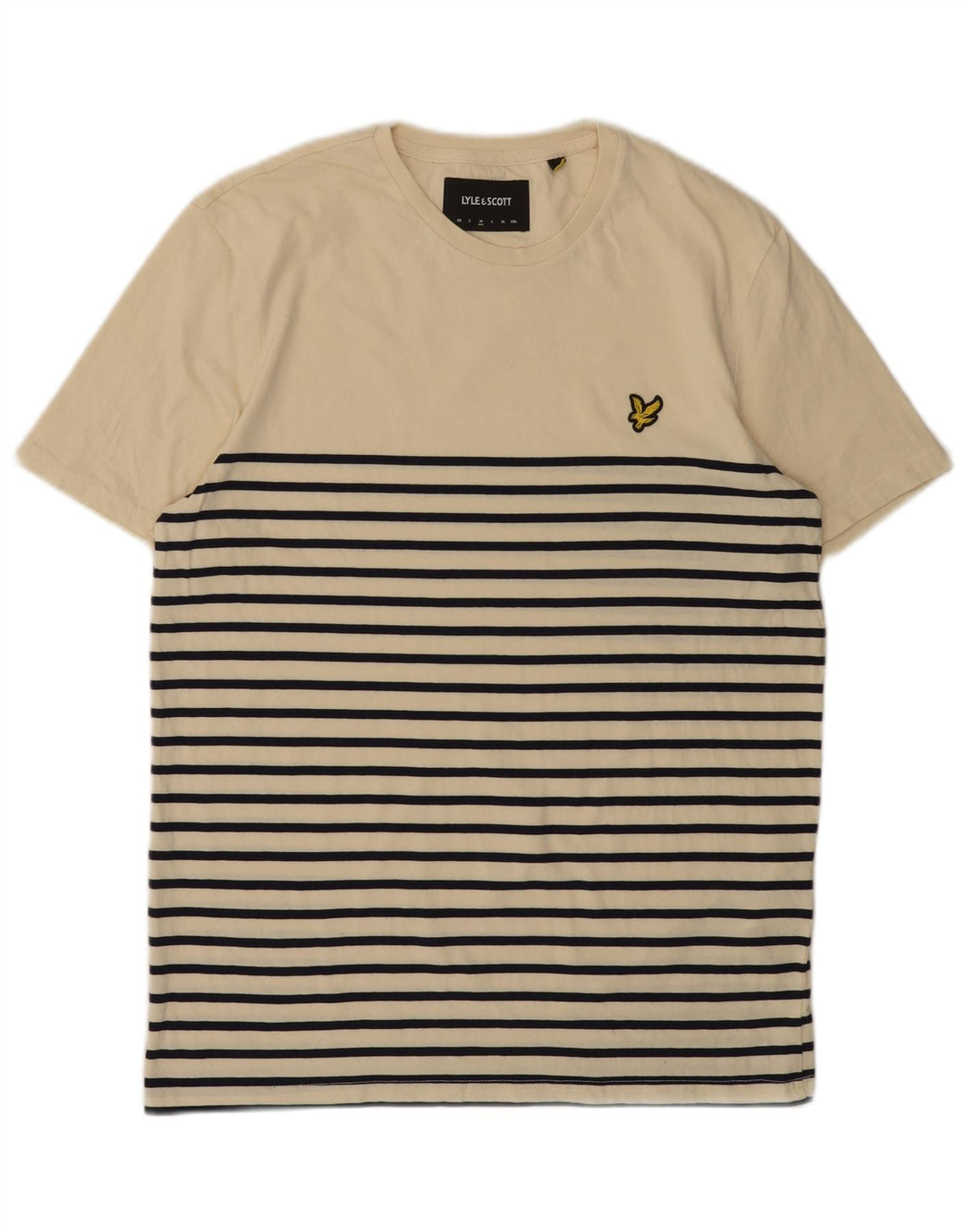 Ανδρικό T-Shirt LYLE & SCOTT Τοπ μεσαίο μπεζ ριγέ βαμβακερό