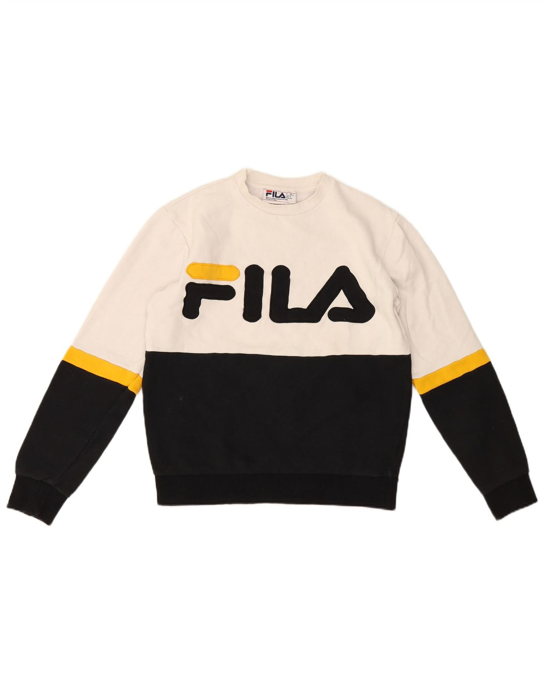 Ανδρικό γραφικό φούτερ Fila Small White Colourblock Βαμβακερό