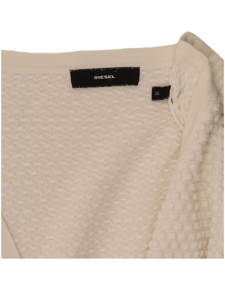Diesel γυναικείο μανίκι 3/4 oversized πουλόβερ ζακέτα UK 10 Small White