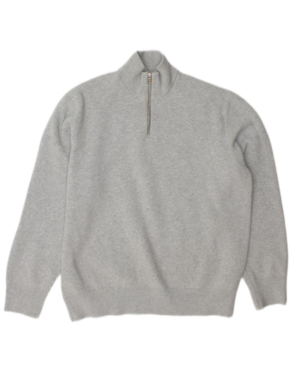 Ανδρικό πουλόβερ με φερμουάρ Marks & Spencer XL Grey Polyester