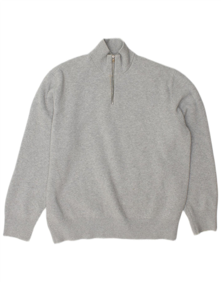 Ανδρικό πουλόβερ με φερμουάρ Marks & Spencer XL Grey Polyester