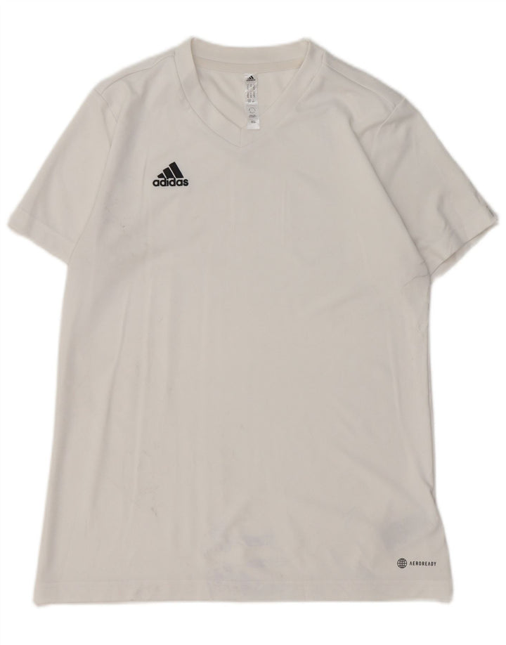 ADIDAS Womens Aeroready T-Shirt Top UK 12/14 Medium White Polyester
