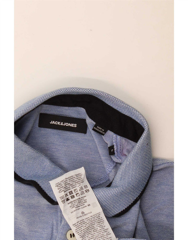 Jack & Jones Ανδρικό πουκάμισο πόλο από βαμβακερό μεγάλο μπλε φλιτζάνι