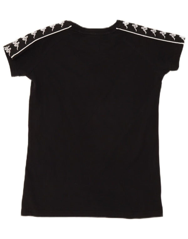 Kappa Γυναικείο T-Shirt Top UK 10 Small Black Cotton