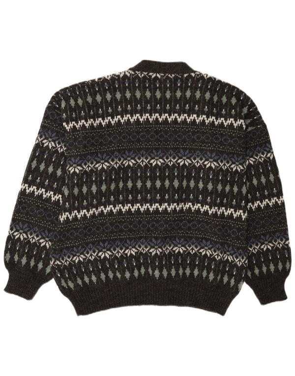 Ανδρικό πουλόβερ vintage ζακέτα IT 54 XL Grey Fair Isle Acrylic