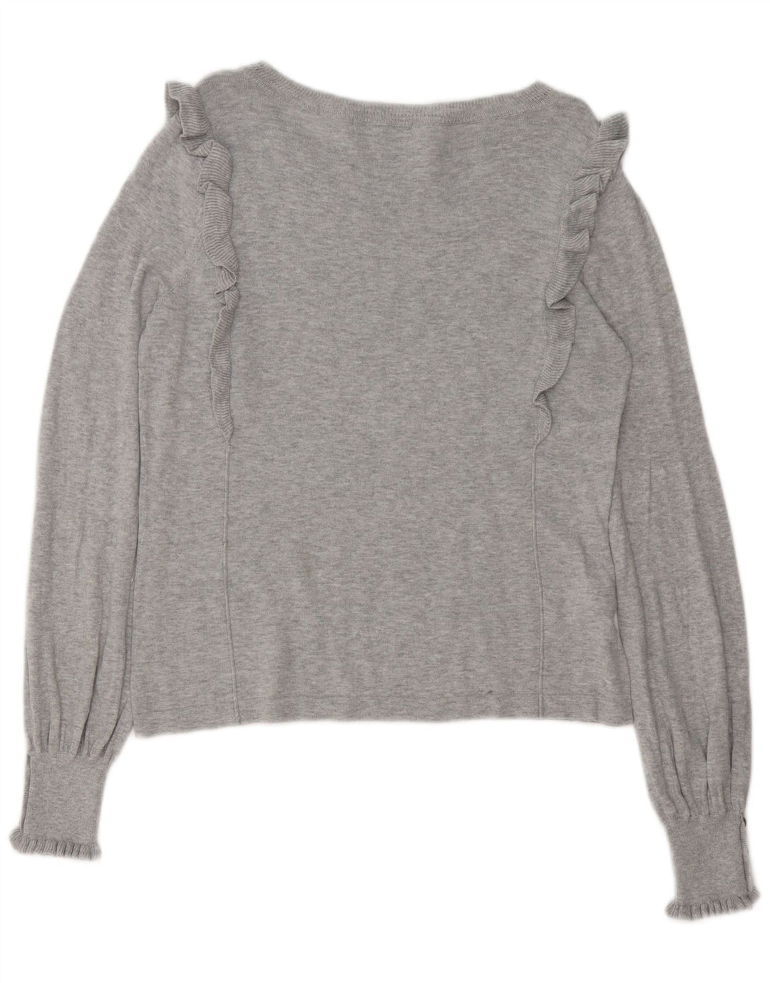 LAURA ASHLEY Γυναικείο πουλόβερ με λαιμόκαυστο UK 14 μεγάλο βαμβακερό γκρι