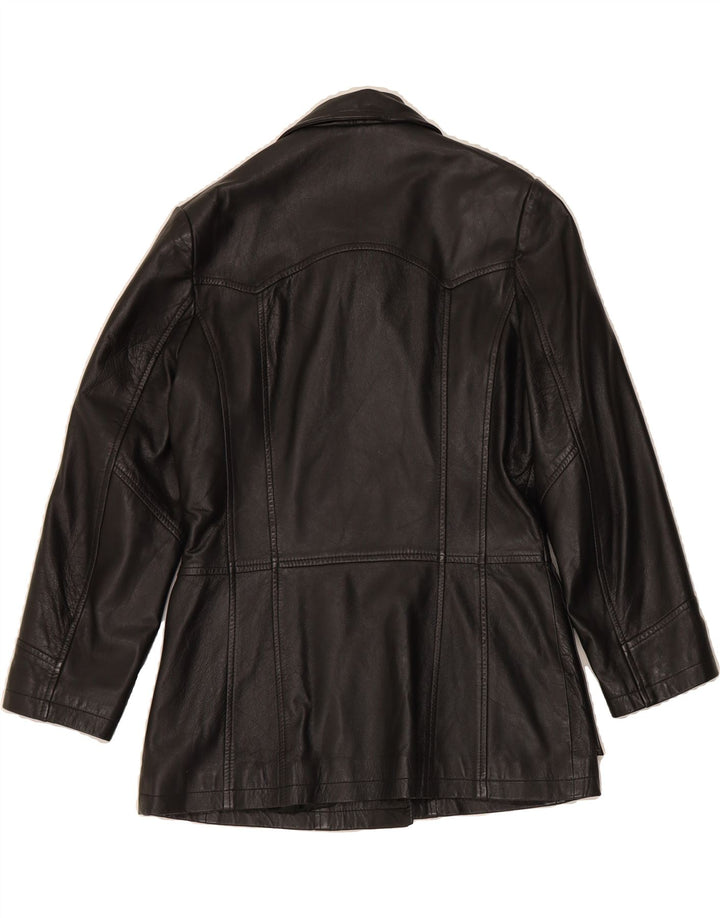 VINTAGE Womens Leather Jacket UK 12 Medium Black Leather Vintage Vintage and Second-Hand Vintage from Messina Hembry 