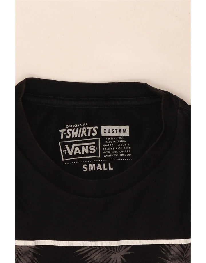 VANS Ανδρικό γραφικό μπλουζάκι με προσαρμοσμένη εφαρμογή, μικρό μαύρο βαμβακερό
