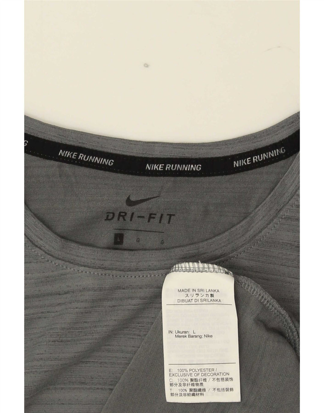 Ανδρικό μπλουζάκι Nike Dri Fit Top Large Grey Pinstripe Polyester