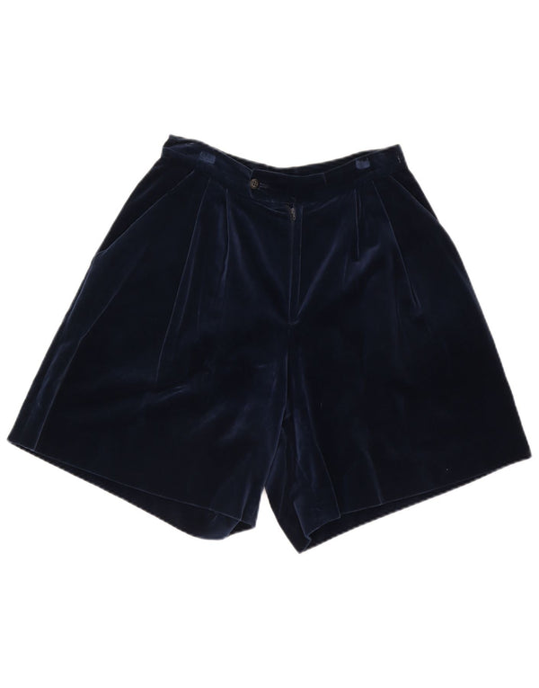 Vintage γυναικείο βελούδινο σορτς Chino W27 Small Navy Blue