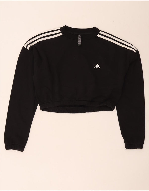 Γυναικεία φούτερ Adidas Crop Jumper UK 12/14 Μεσαίο μαύρο βαμβακερό