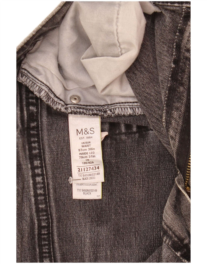 Ανδρικό τζιν ίσιο Marks & Spencer W38 L31 Μαύρο βαμβακερό