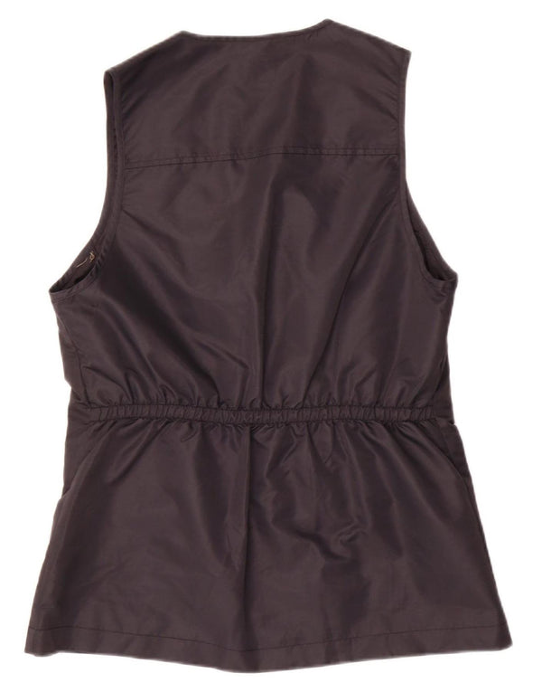 VINTAGE Womens Utility Gilet UK 10/12 Medium Black Polyamide