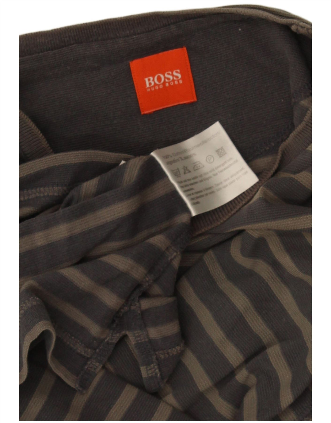 Ανδρικό T-Shirt Hugo Boss Top Βαμβακερό μεσαίο γκρι ριγέ