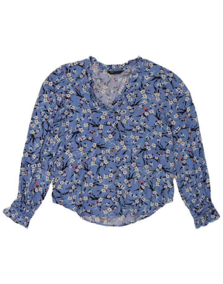 Marks & Spencer Γυναικείο πουκάμισο Oversized Μπλούζα UK 8 Small Blue Floral
