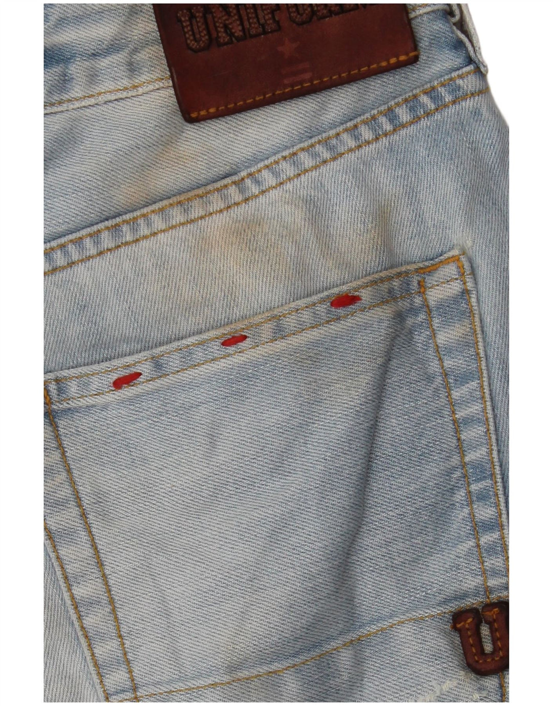 Ανδρικό Uniform Distressed τζιν σορτς W30 μεσαίο μπλε βαμβακερό