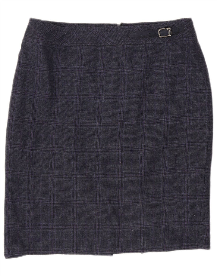 Luisa Spagnoli Γυναικεία Pencil Φούστα IT 46 Large W36 Navy Blue Check