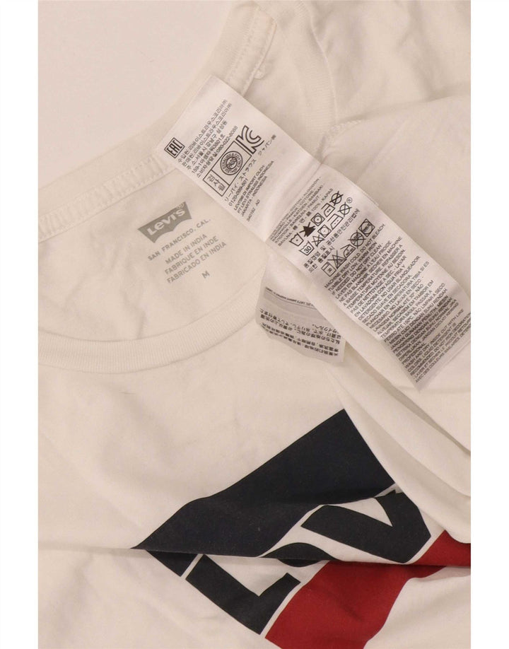 Γυναικείο γραφικό μπλουζάκι Levi's Top UK 12 μεσαίο λευκό βαμβακερό