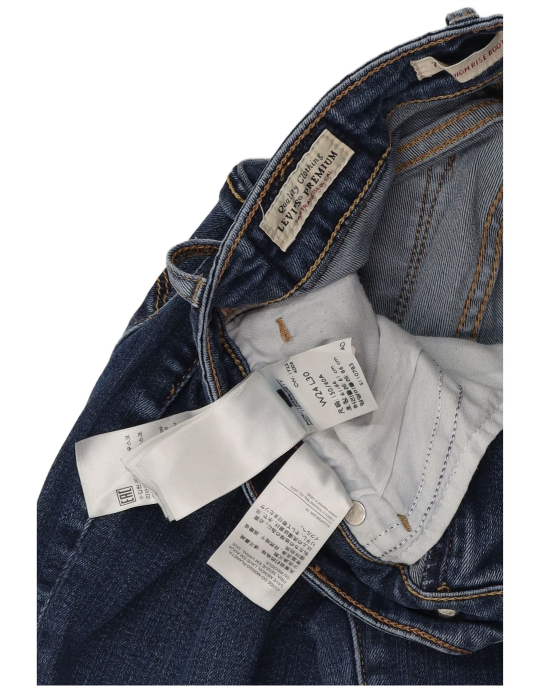 LEVI'S Γυναικείο ψηλό μποτάκι τζιν W24 L30 Blue Lyocell