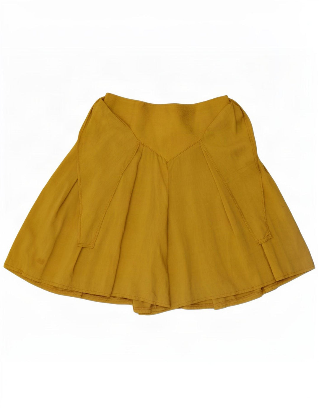 Vintage Γυναικεία Skort Μίνι Φούστα W26 Μικρή κίτρινη βισκόζη