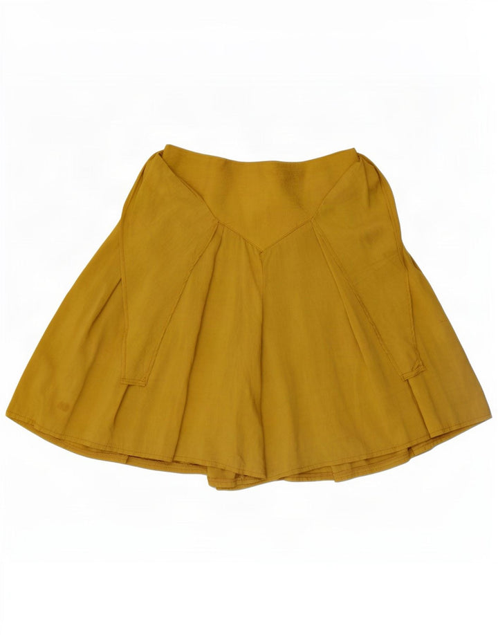 Vintage Γυναικεία Skort Μίνι Φούστα W26 Μικρή κίτρινη βισκόζη