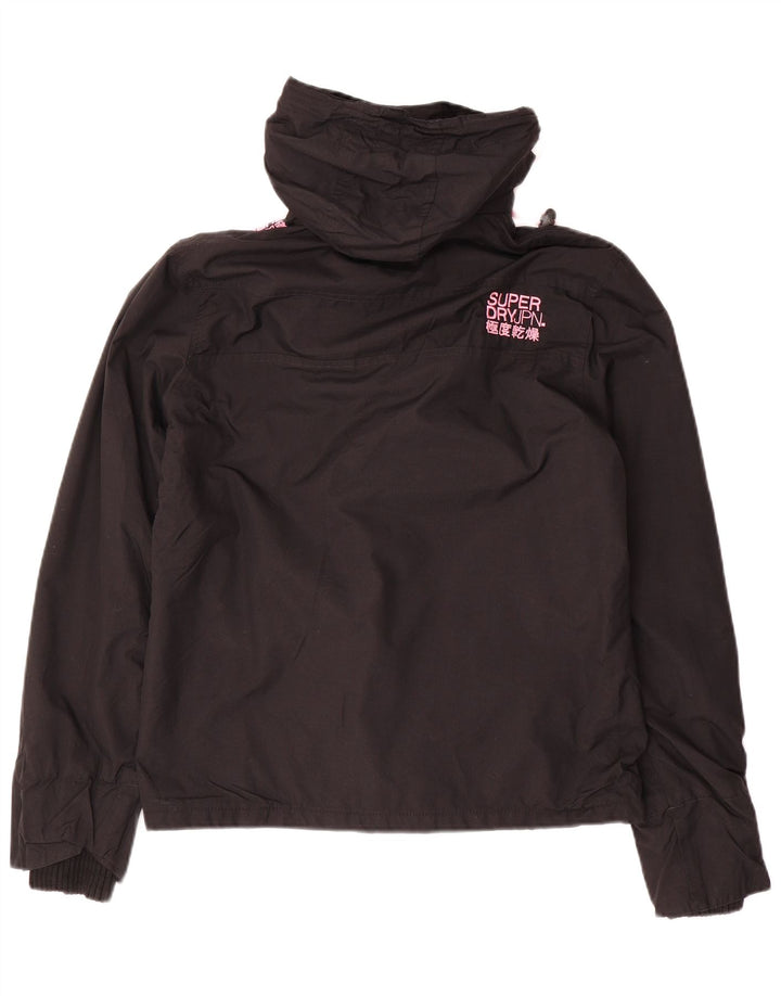 SUPERDRY Womens The Windcheater Windbreaker Jacket UK 16 Large Black