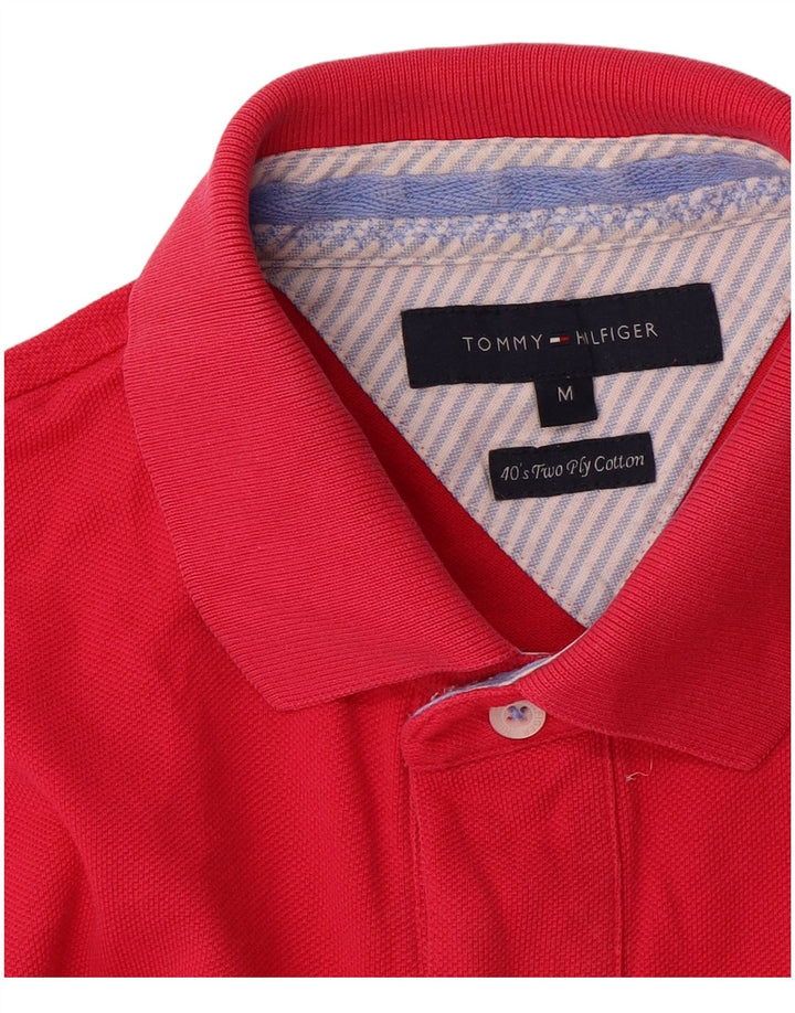 Ανδρικό πουκάμισο πόλο Tommy Hilfiger, μεσαίο ροζ βαμβακερό