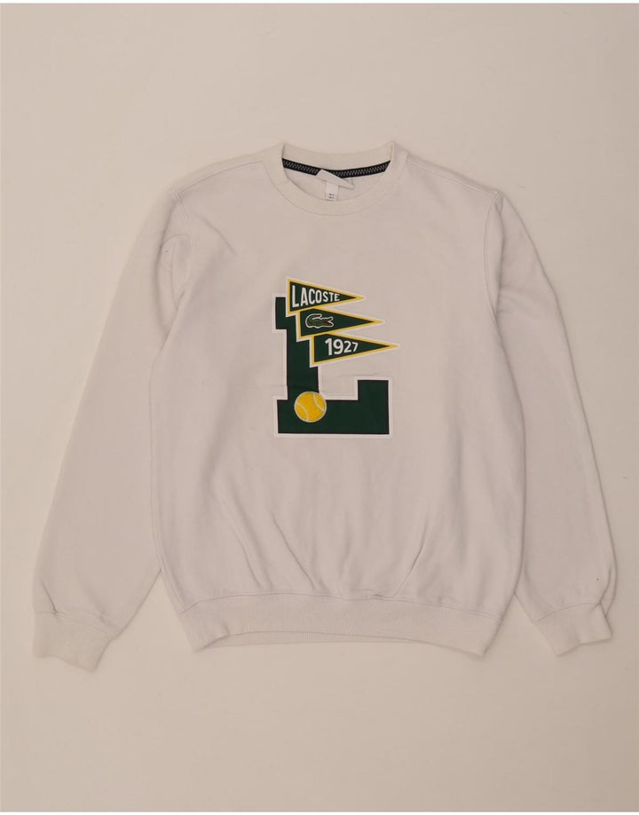 Ανδρικό γραφικό φούτερ Lacoste Jumper Μέγεθος 3 Μικρό λευκό βαμβακερό