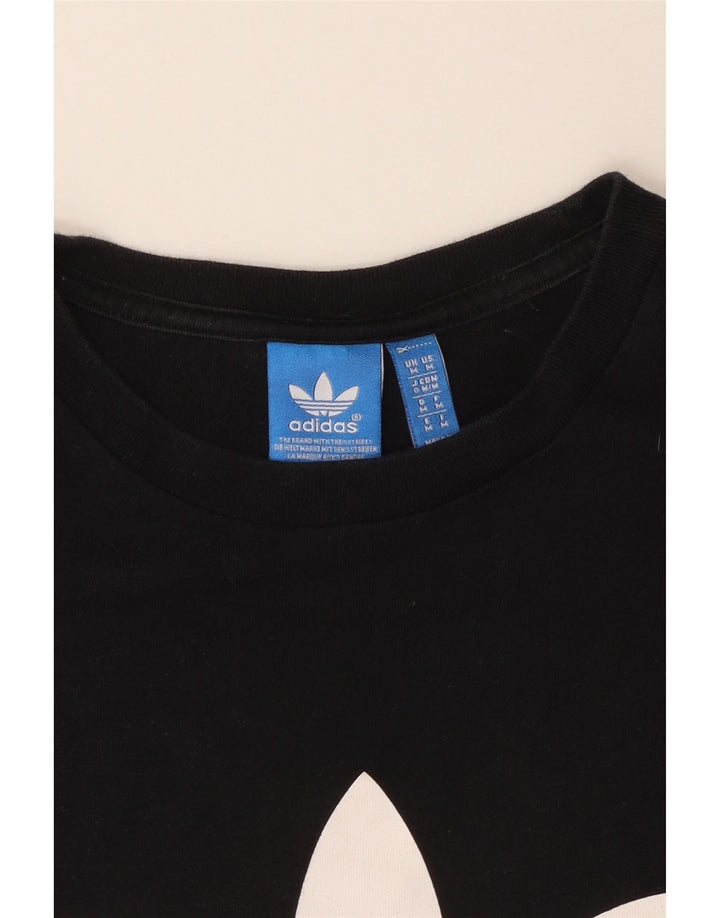 Ανδρικό γραφικό T-Shirt ADIDAS Top Μεσαίο μαύρο βαμβακερό