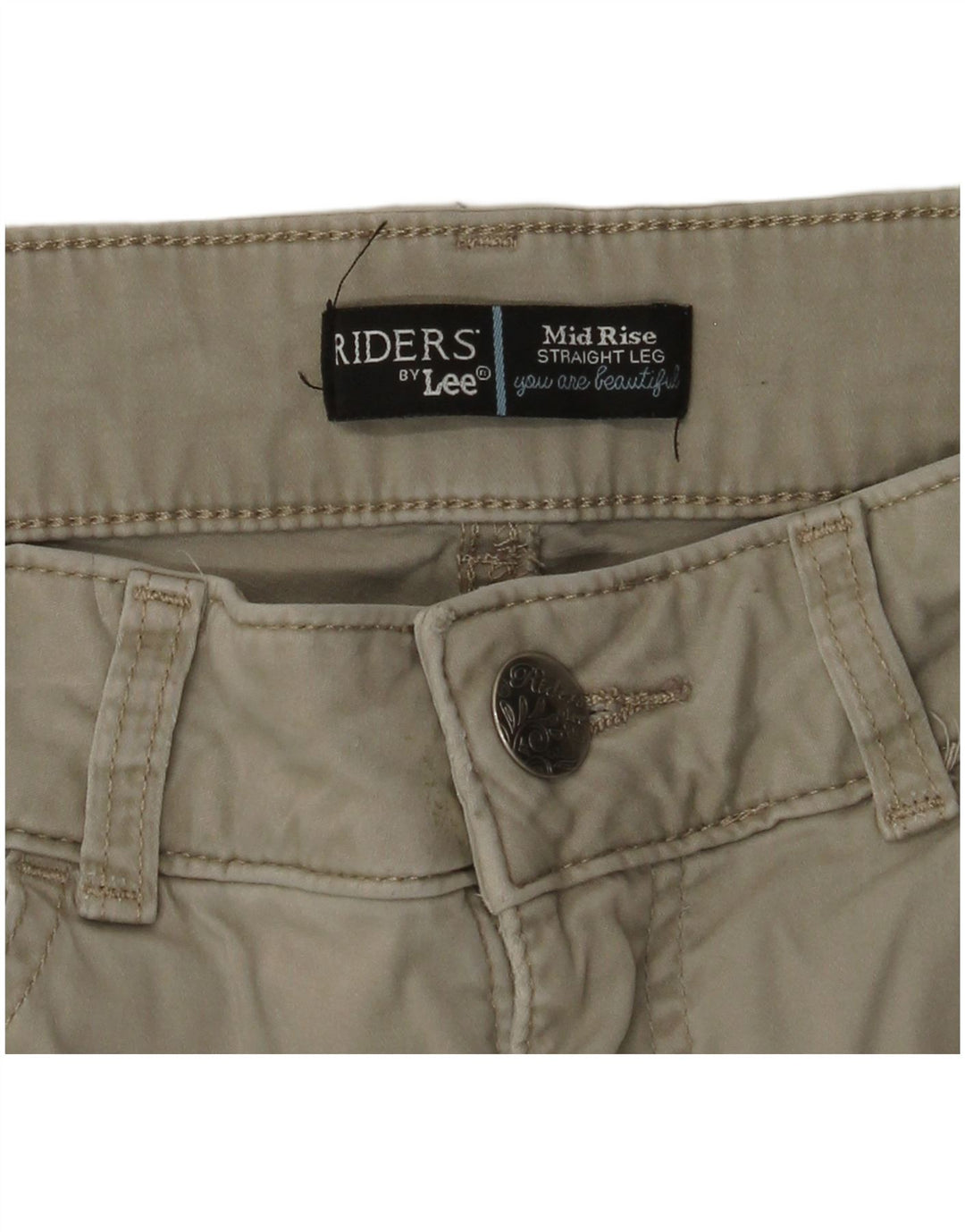 LEE Womens Riders Ψηλόμεσο ίσιο καθημερινό παντελόνι W30 L28 Beige