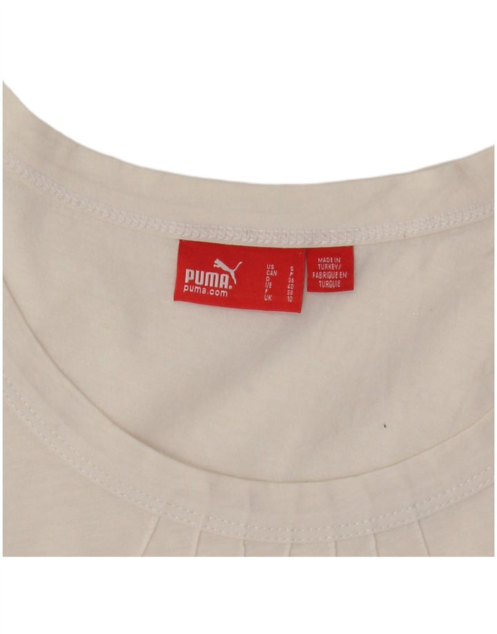 Γυναικείο γιλέκο PUMA τοπ UK 10 Small White ριγέ βαμβακερό