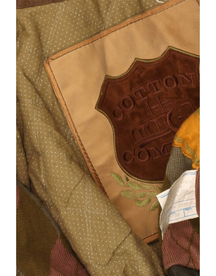 Vintage Ανδρικό Μπουφάν από Faux Leather IT 50 Large Khaki Polyester