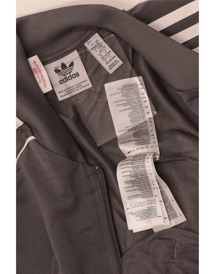 Τοπ μπουφάν Adidas Boys Tracksuit 15-16 Years Grey Polyester