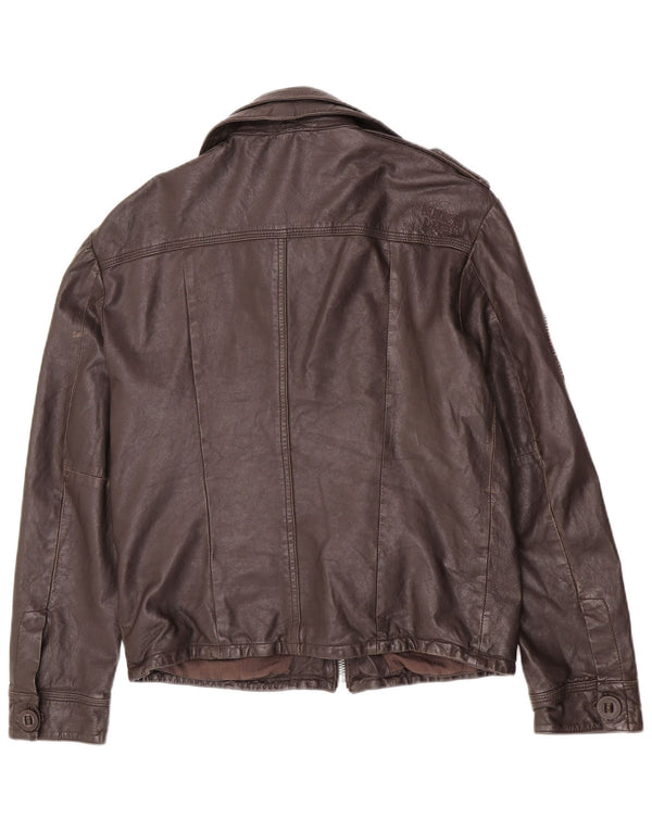 Ανδρικό δερμάτινο τζάκετ Superdry Military UK 42 XL Brown