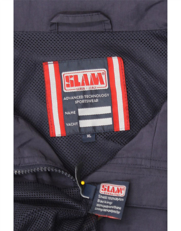 Slam Mens Bomber Jacket UK 42 XL Navy Blue Nylon