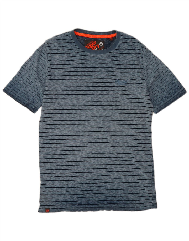 Superdry Ανδρικό T-Shirt Top Βαμβακερό μεσαίο μπλε ριγέ