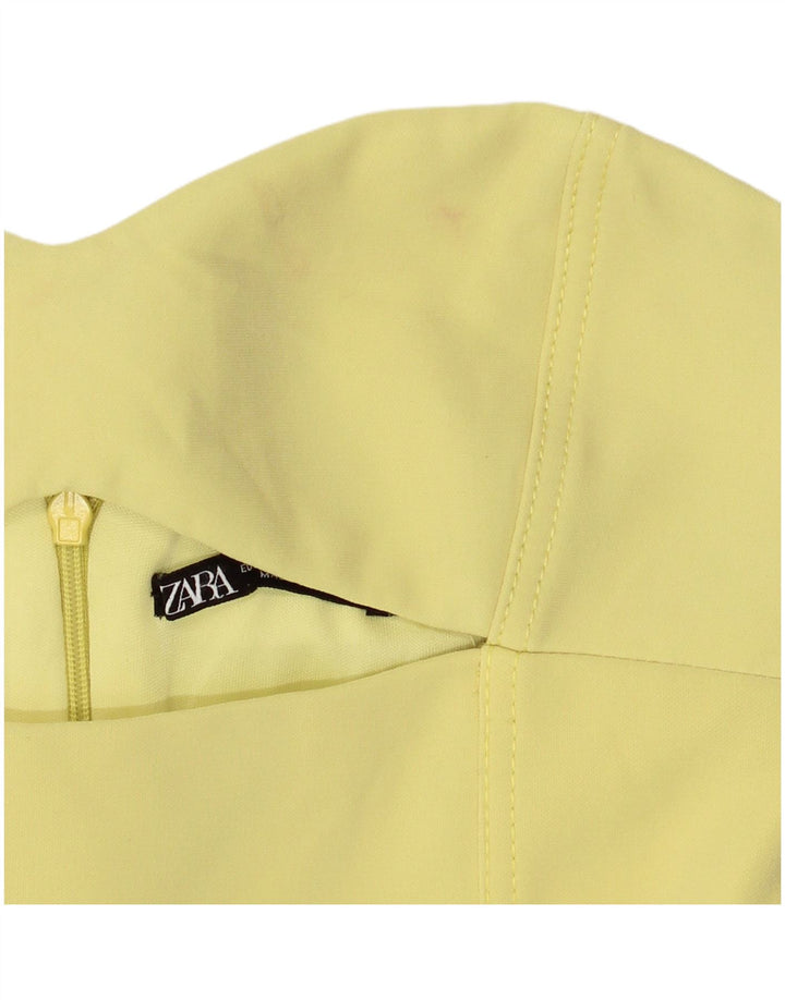 Zara Γυναικείο Στράπλες Φόρεμα UK 8 Small Yellow Polyester