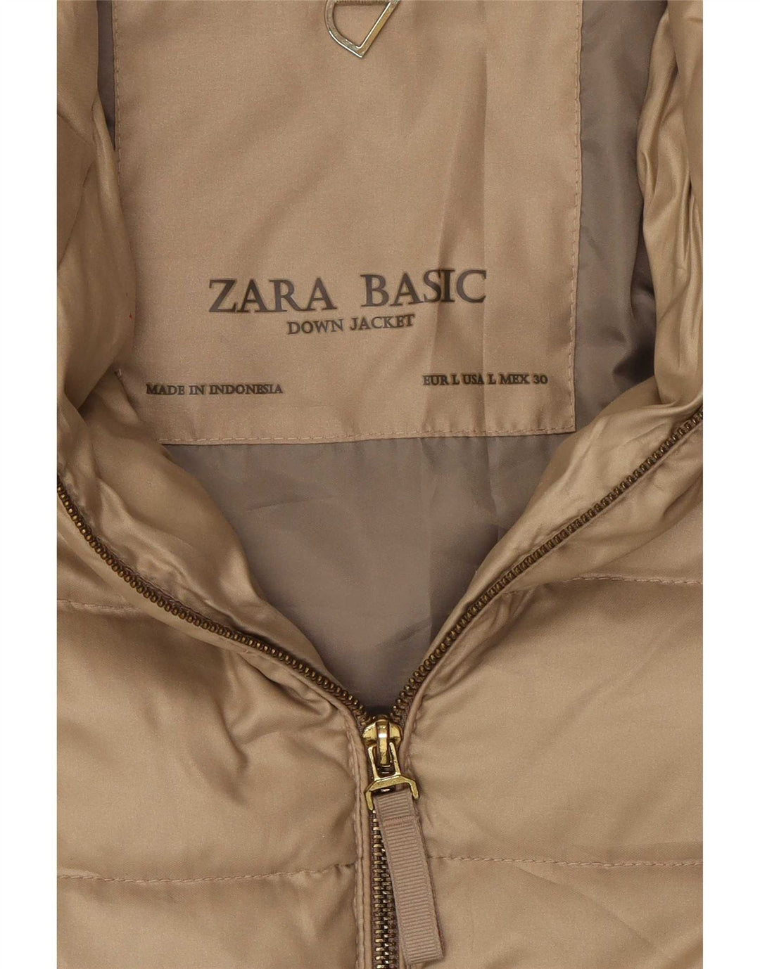 Zara Γυναικείο μπουφάν UK 16 Large Beige Polyester