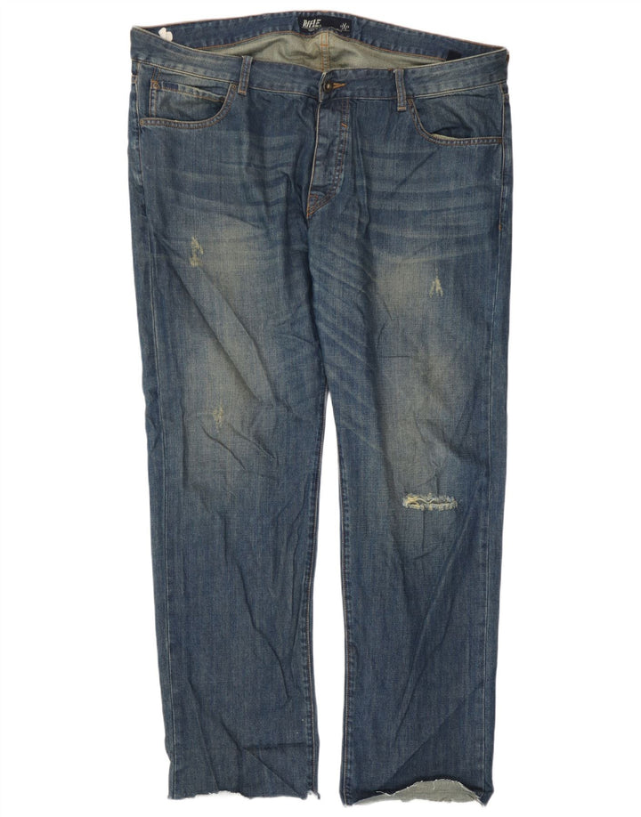 Rifle Ανδρικό τζιν Distressed Straight W42 L31 Μπλε βαμβακερό