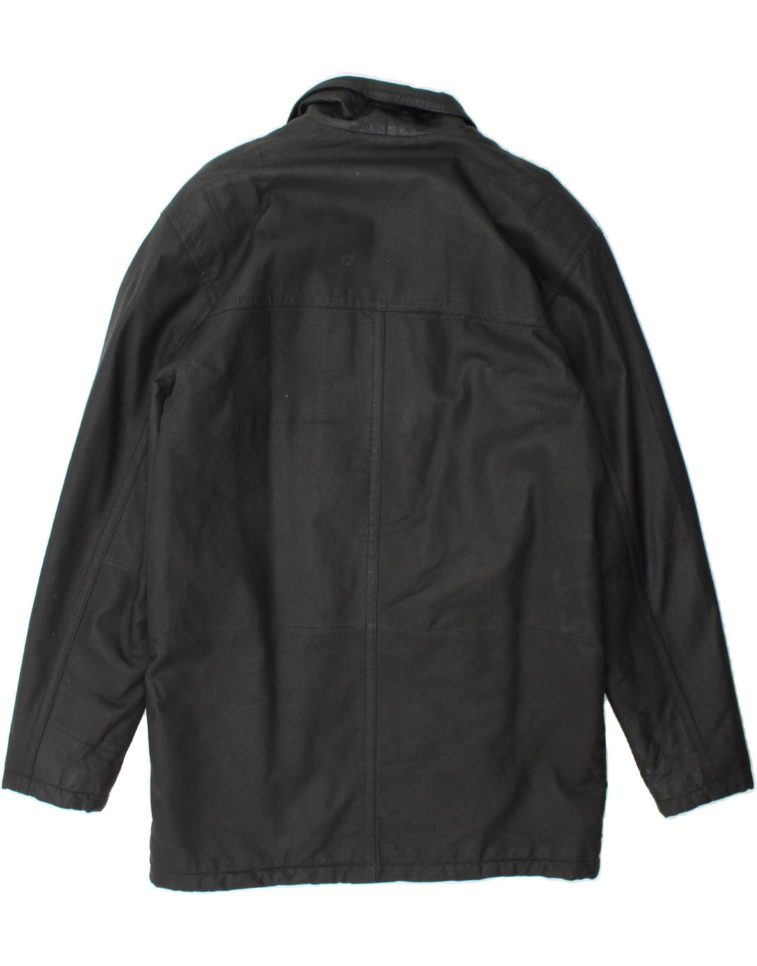 VINTAGE Mens Leather Coat UK 38 Medium Black Leather Vintage Vintage and Second-Hand Vintage from Messina Hembry 