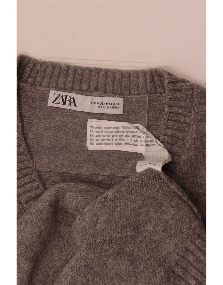 Zara Γυναικείο γιλέκο Crop Tank Top UK 14 Medium Grey Polyester