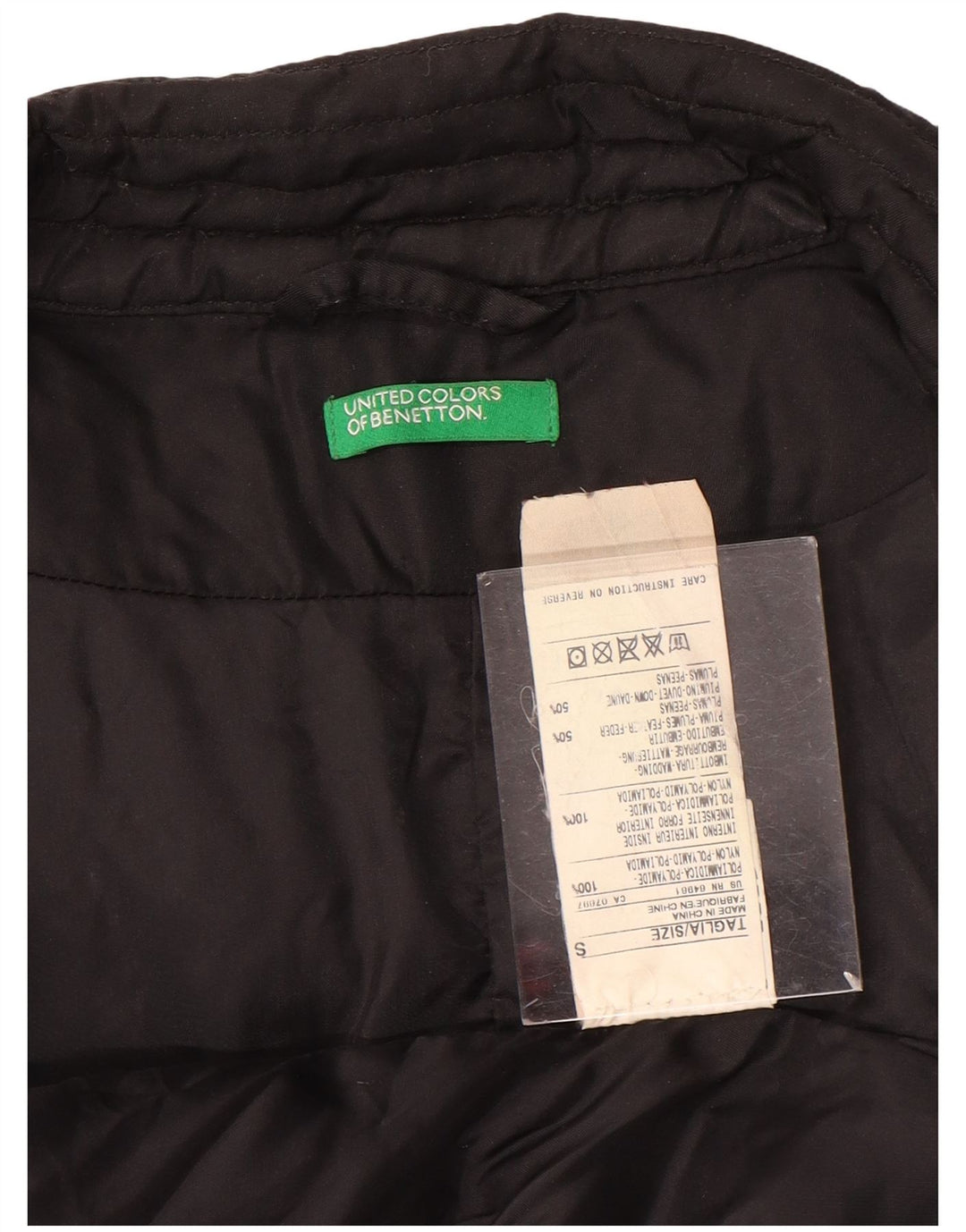 Benetton γυναικείο μπουφάν ποδηλάτη με επένδυση μεγάλου μεγέθους Crop UK 10 Small Black Nylon