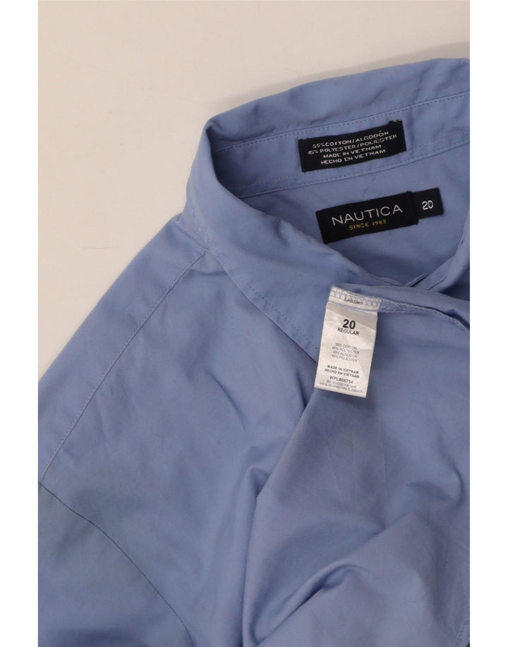NAUTICA Boys Regular Fit Shirt 15-16 Years Blue Cotton
