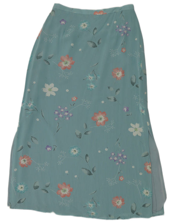 Laura Ashley Γυναικεία Maxi Φούστα UK 14 Medium W30 Μπλε φλοράλ βισκόζη